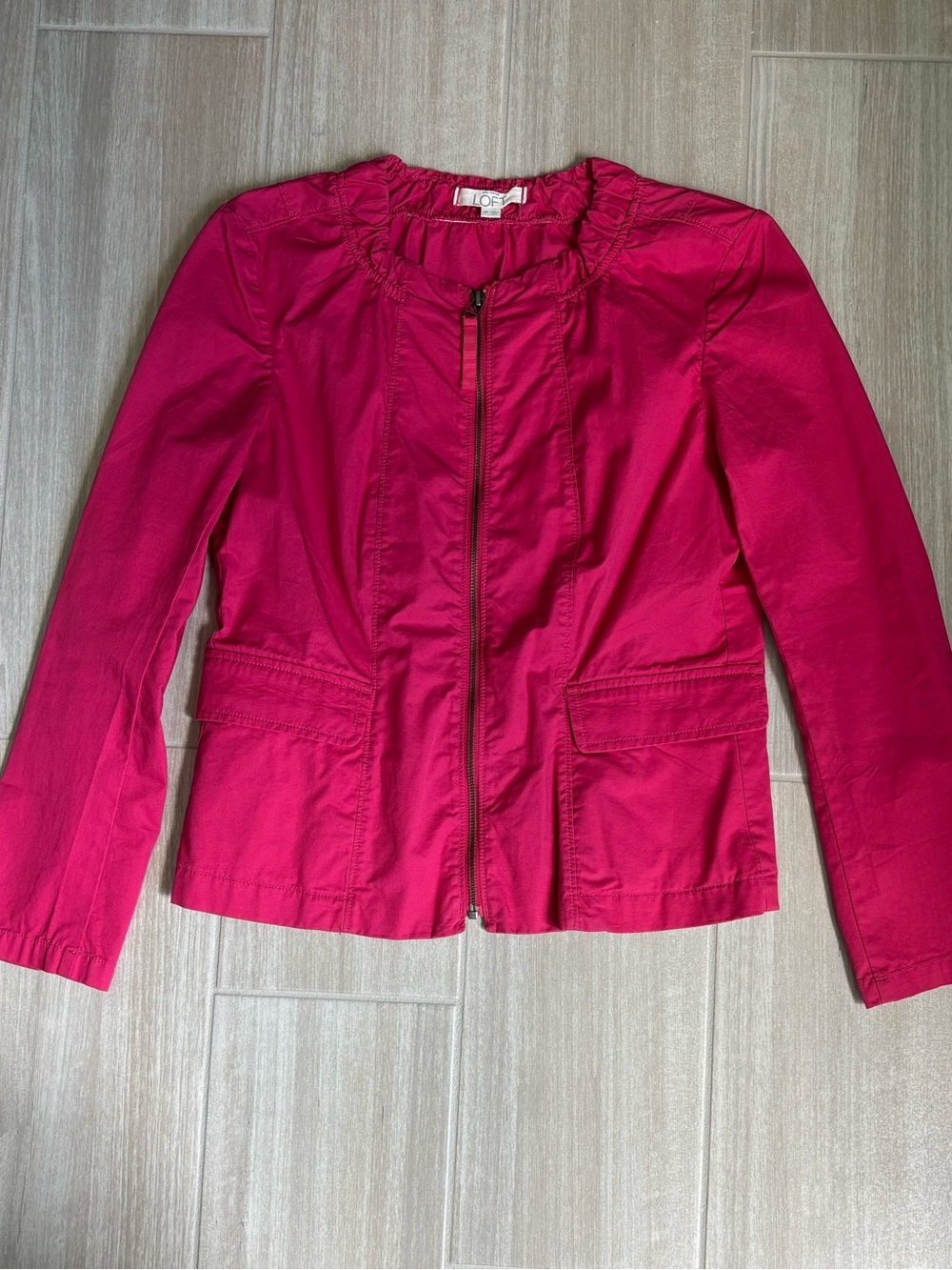 LOFT Petite Medium Pink Zip-Front Lightweight Women's Jacket
